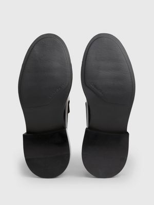 ck black leather loafers for men calvin klein