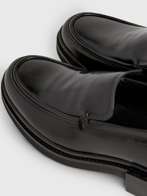 ck black leather loafers for men calvin klein