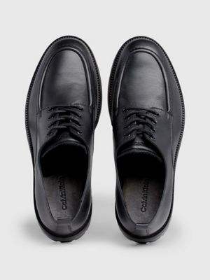 black/iron gate leather lace-up shoes for men calvin klein