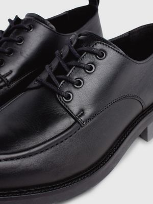 black/iron gate leather lace-up shoes for men calvin klein