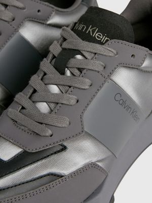 magnet metallic metallic trainers for men calvin klein