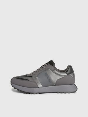 magnet metallic metallic trainers for men calvin klein