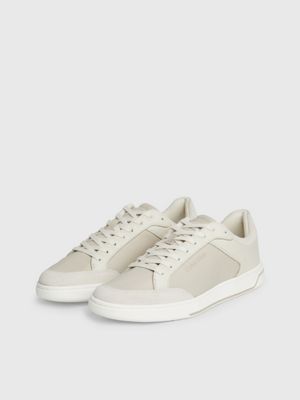 dk ecru/feather grey trainers for men calvin klein