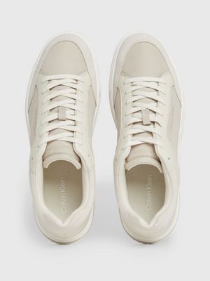 dk ecru/feather grey trainers for men calvin klein