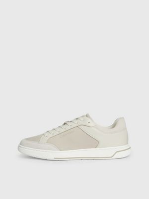 dk ecru/feather grey trainers for men calvin klein