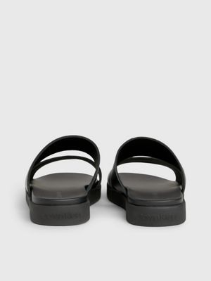 ck black leather sandals for men calvin klein