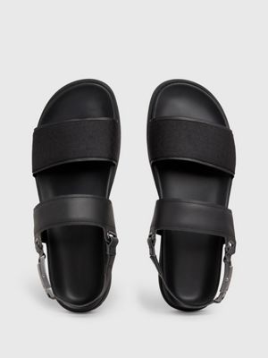 black mono jacquard logo jacquard sandals for men calvin klein