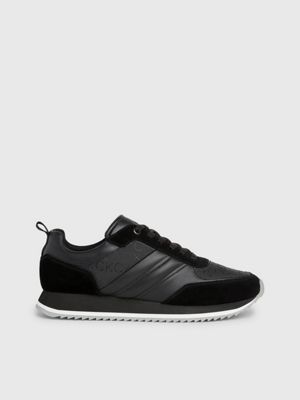 black leather trainers for men calvin klein