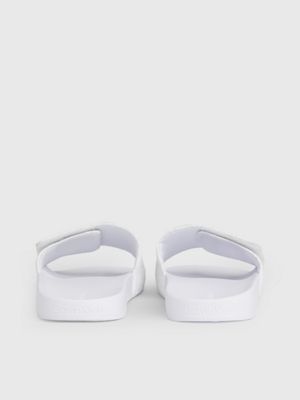 white mono jacquard logo jacquard sliders for men calvin klein