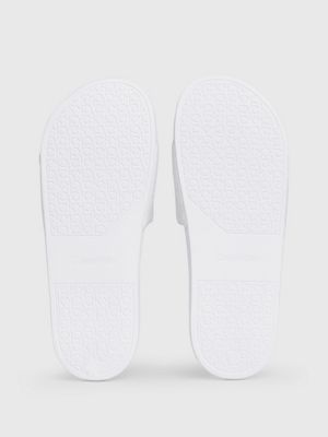 white mono jacquard logo jacquard sliders for men calvin klein