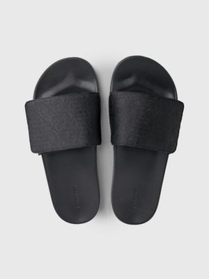 black mono jacquard logo jacquard sliders for men calvin klein