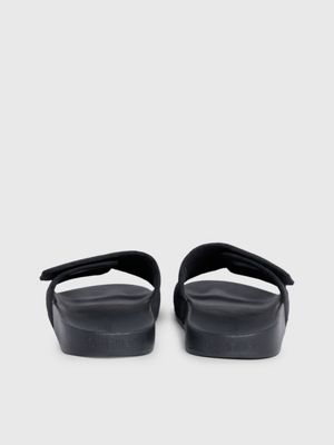 black mono jacquard logo jacquard sliders for men calvin klein