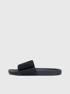 black mono jacquard logo jacquard sliders for men calvin klein