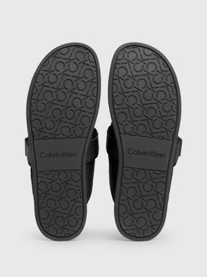 black mono jacquard logo jacquard sandals for men calvin klein