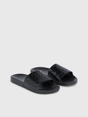 Calvin klein viggo discount logo sliders in white