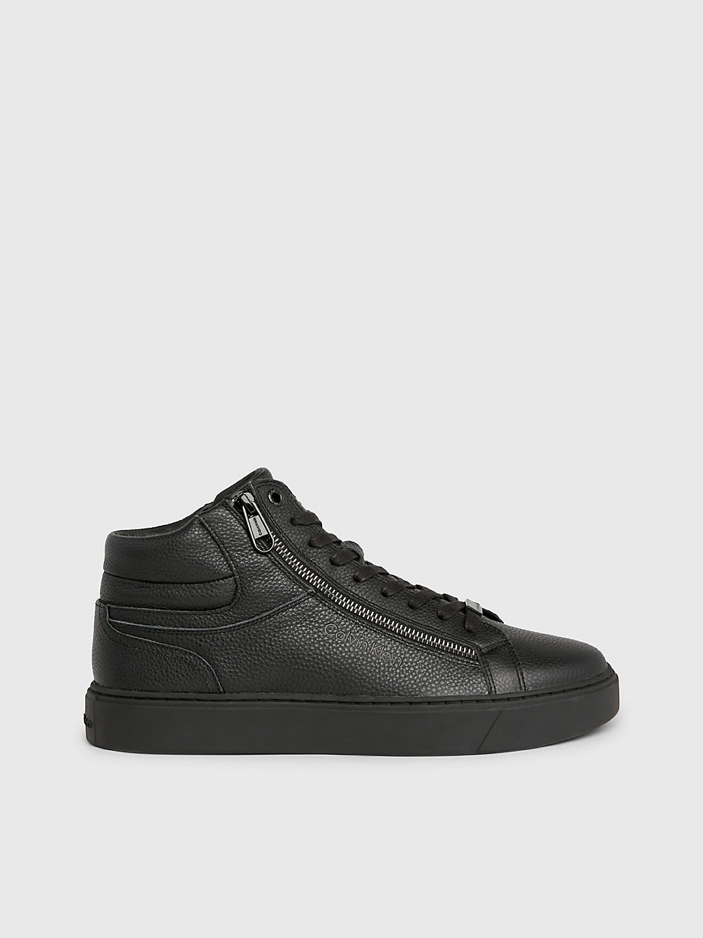 TRIPLE BLACK Sneaker A Collo Alto In Pelle undefined Uomini Calvin Klein