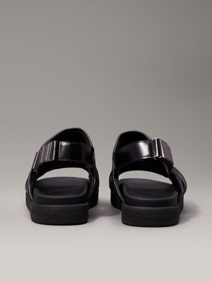 black leather sandals for men calvin klein