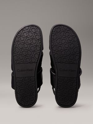 black leather sandals for men calvin klein