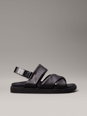 Calvin klein men's leather sandals on sale