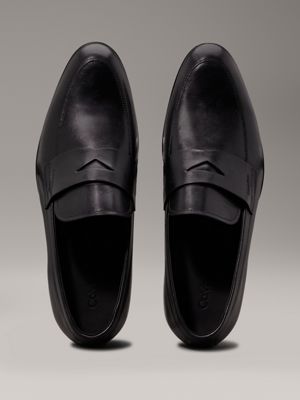 black leather loafers for men calvin klein