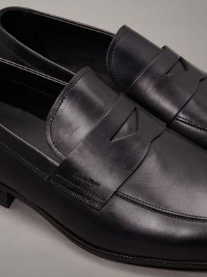 black leather loafers for men calvin klein