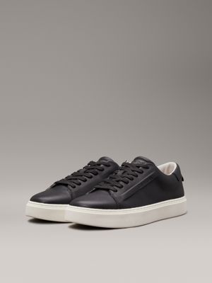 black leather trainers for men calvin klein