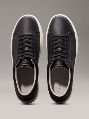 black leather trainers for men calvin klein