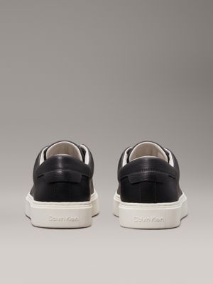 black leather trainers for men calvin klein