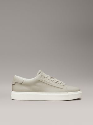 grey leather trainers for men calvin klein