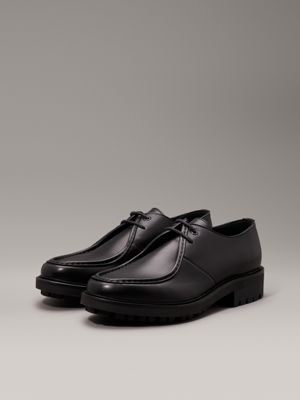 black leather lace-up shoes for men calvin klein