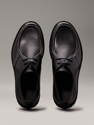 black leather lace-up shoes for men calvin klein