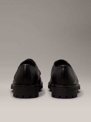 black leather lace-up shoes for men calvin klein