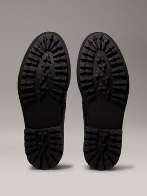 black leather lace-up shoes for men calvin klein