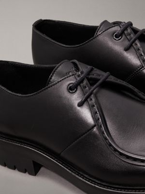 black leather lace-up shoes for men calvin klein