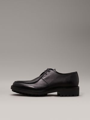 black leather lace-up shoes for men calvin klein