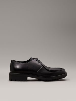 black leather lace-up shoes for men calvin klein