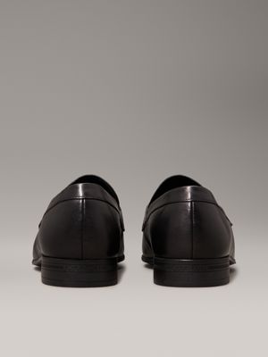 ck black leather loafers for men calvin klein