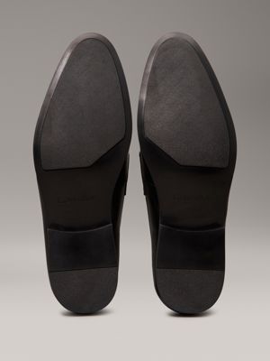 ck black leather loafers for men calvin klein