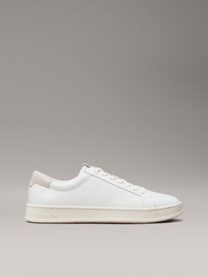 white leather trainers for men calvin klein