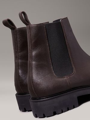 stivaletti in pelle mole da uomini calvin klein