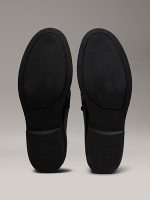 ck black leather loafers for men calvin klein