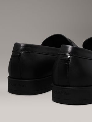 ck black leather loafers for men calvin klein