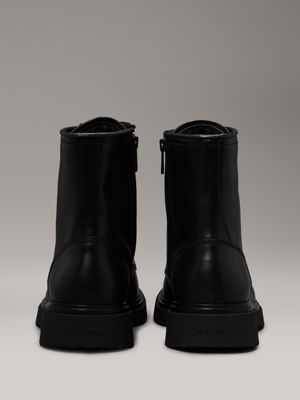 ck black leather boots for men calvin klein