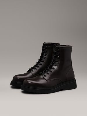 brown leren laarzen voor heren - calvin klein