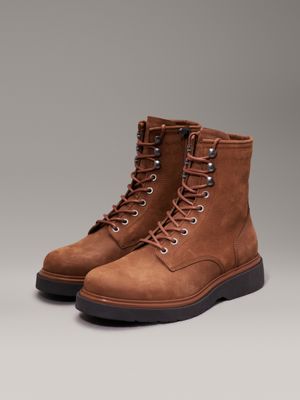 snuff brown suede boots for men calvin klein