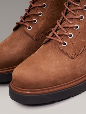 snuff brown suede boots for men calvin klein