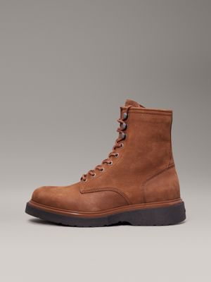 snuff brown suede boots for men calvin klein