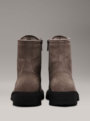 silver mink suede boots for men calvin klein