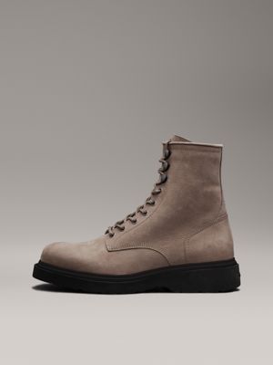 silver mink suede boots for men calvin klein