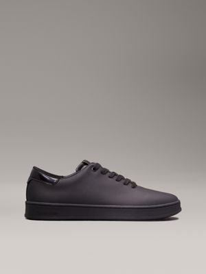 black one piece leather trainers for men calvin klein